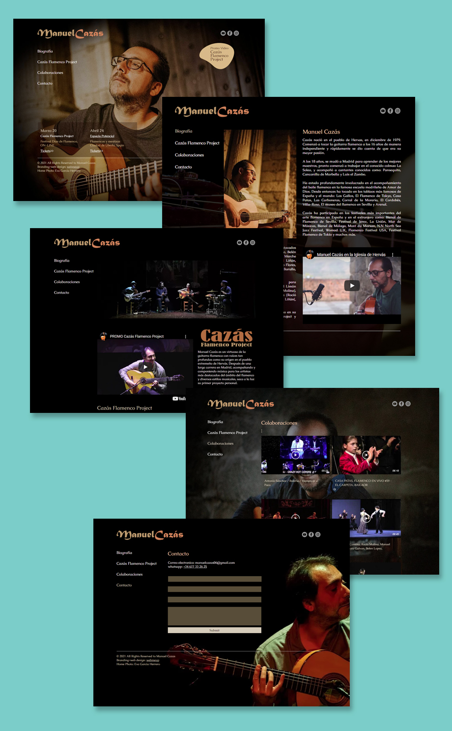 עיצוב ובניית אתר לגיטריסט פלמנקו | עיצוב אתר בוויקס | עיצוב אתר לאמנים